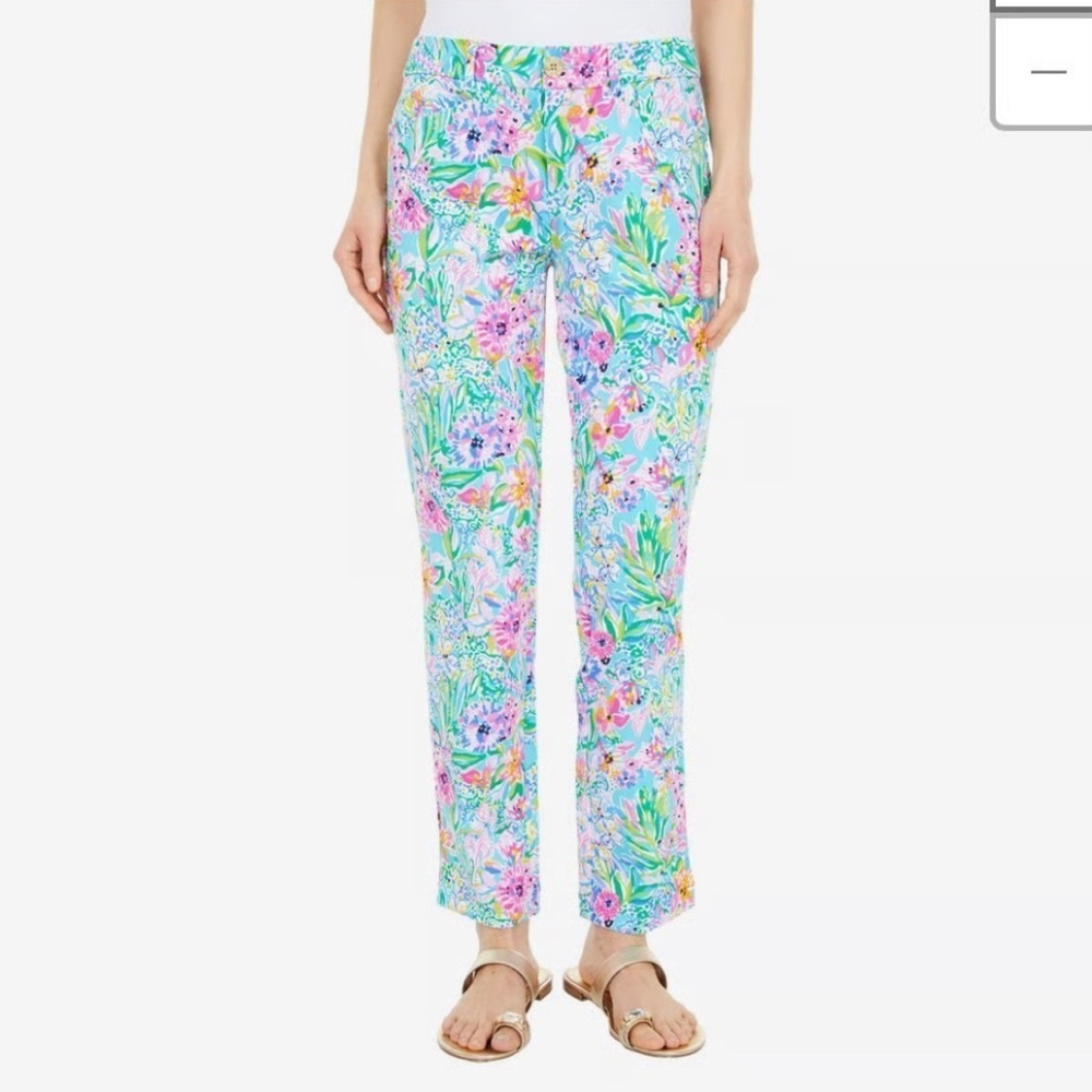 Lilly Pulitzer Vibrant Floral Straight Leg Pants size 8
